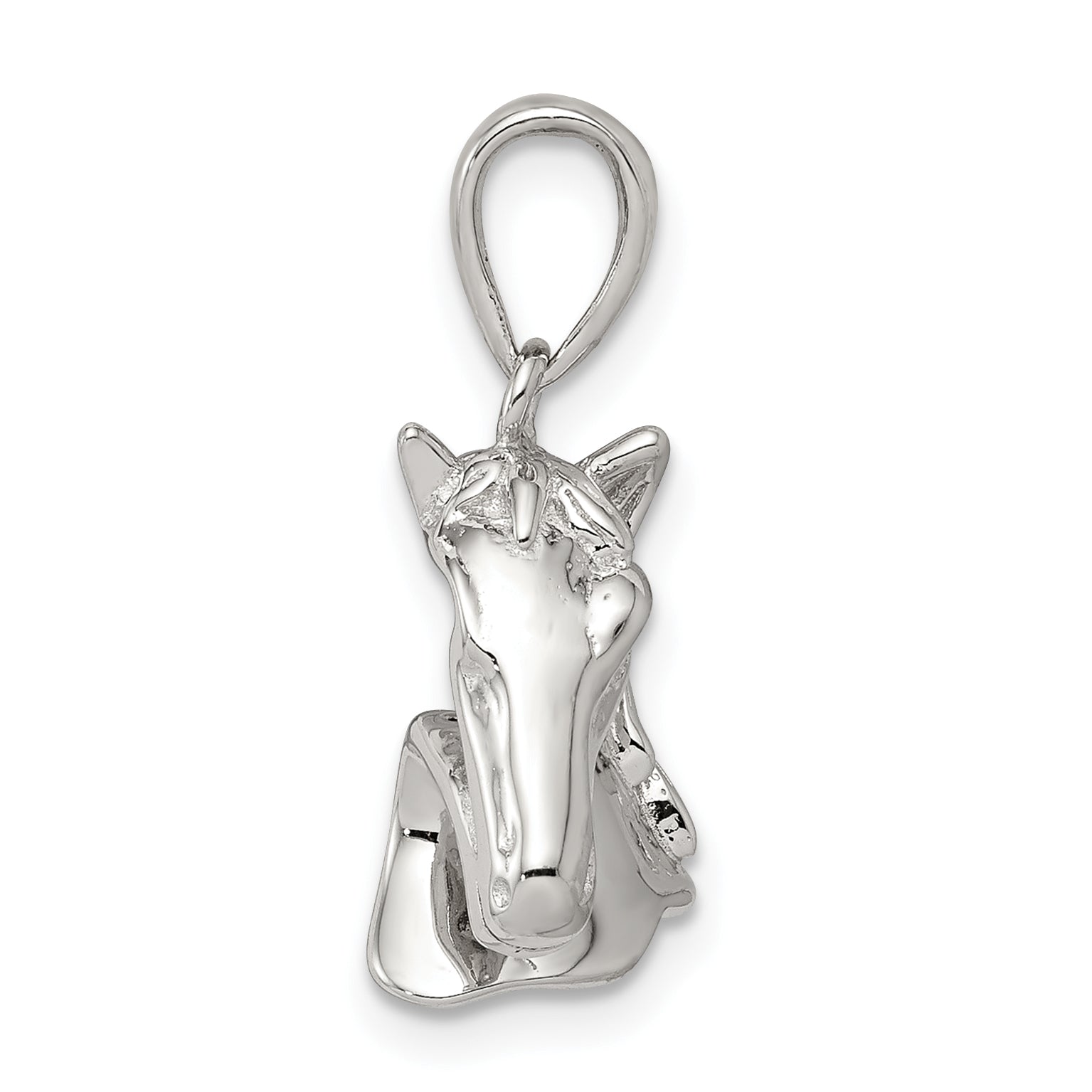 Sterling Silver Rhodium-Plated Horse Pendant