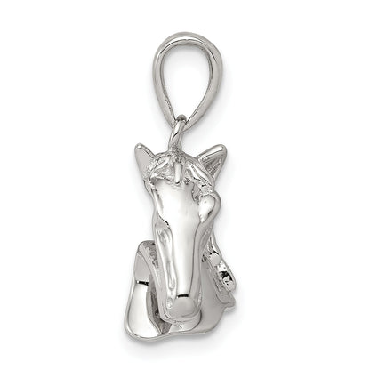 Sterling Silver Rhodium-Plated Horse Pendant