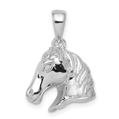 Sterling Silver Rhodium-Plated Horse Pendant