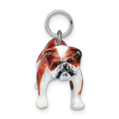 Sterling Silver Enameled Bulldog Charm