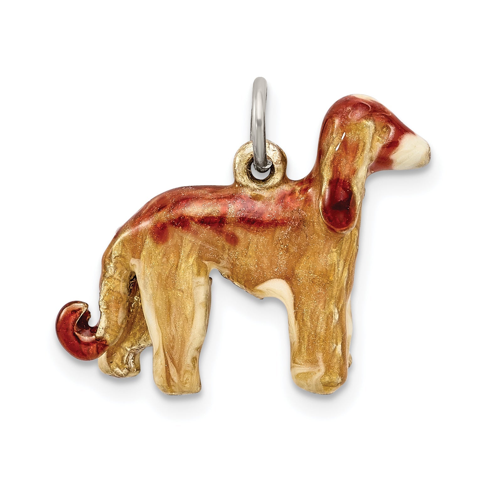 Sterling Silver Enameled Afghan Dog Charm