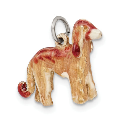 Sterling Silver Enameled Afghan Dog Charm