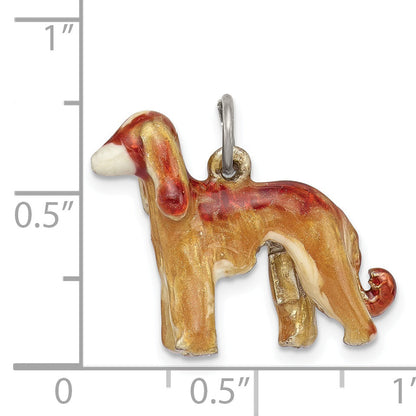 Sterling Silver Enameled Afghan Dog Charm