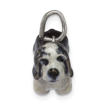 Sterling Silver Enameled Bearded Collie Charm