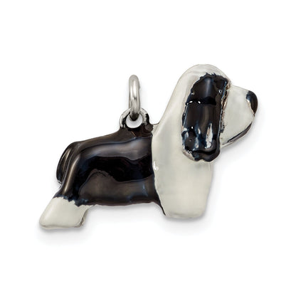 Sterling Silver Enameled Bearded Collie Charm