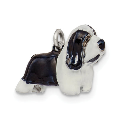 Sterling Silver Enameled Bearded Collie Charm