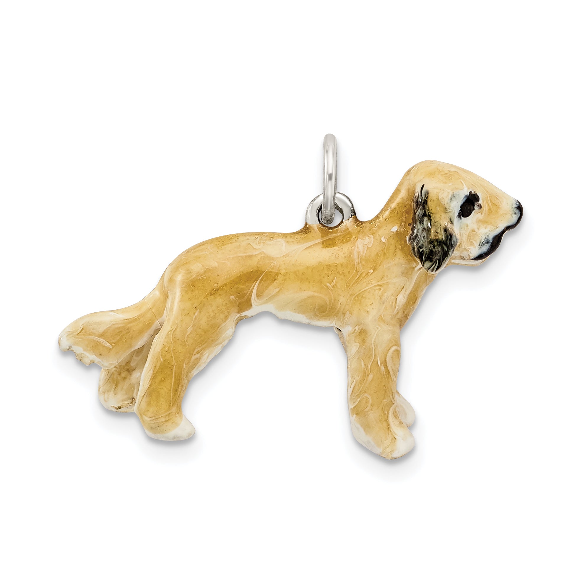 Sterling Silver Enameled Briard Charm