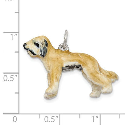 Sterling Silver Enameled Briard Charm