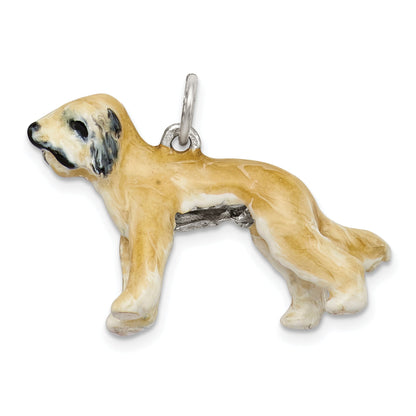 Sterling Silver Enameled Briard Charm