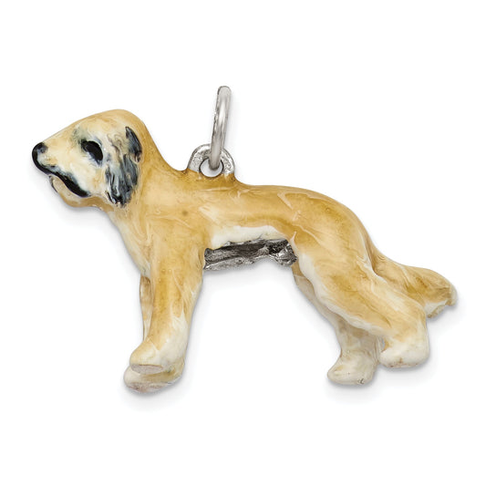 Sterling Silver Enameled Briard Charm