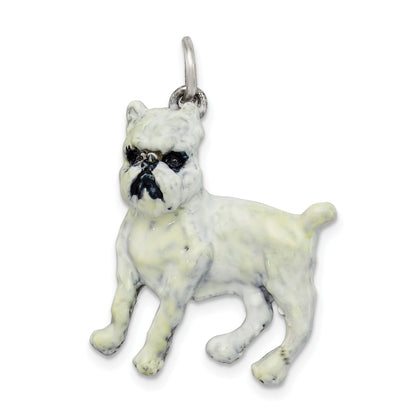 Sterling Silver Enamel Brussel Griffon Charm