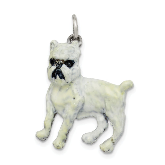 Sterling Silver Enamel Brussel Griffon Charm