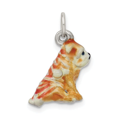 Sterling Silver Enameled Shar Pei Charm