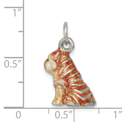 Sterling Silver Enameled Shar Pei Charm