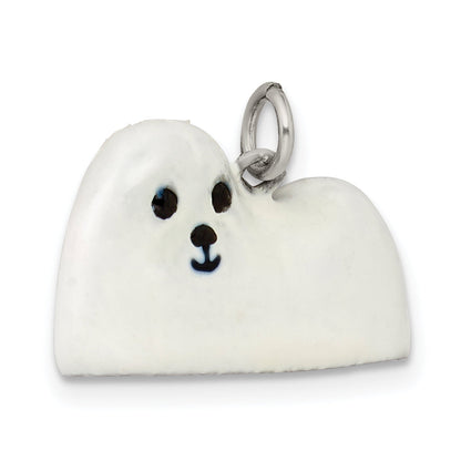Sterling Silver Enameled Maltese Charm