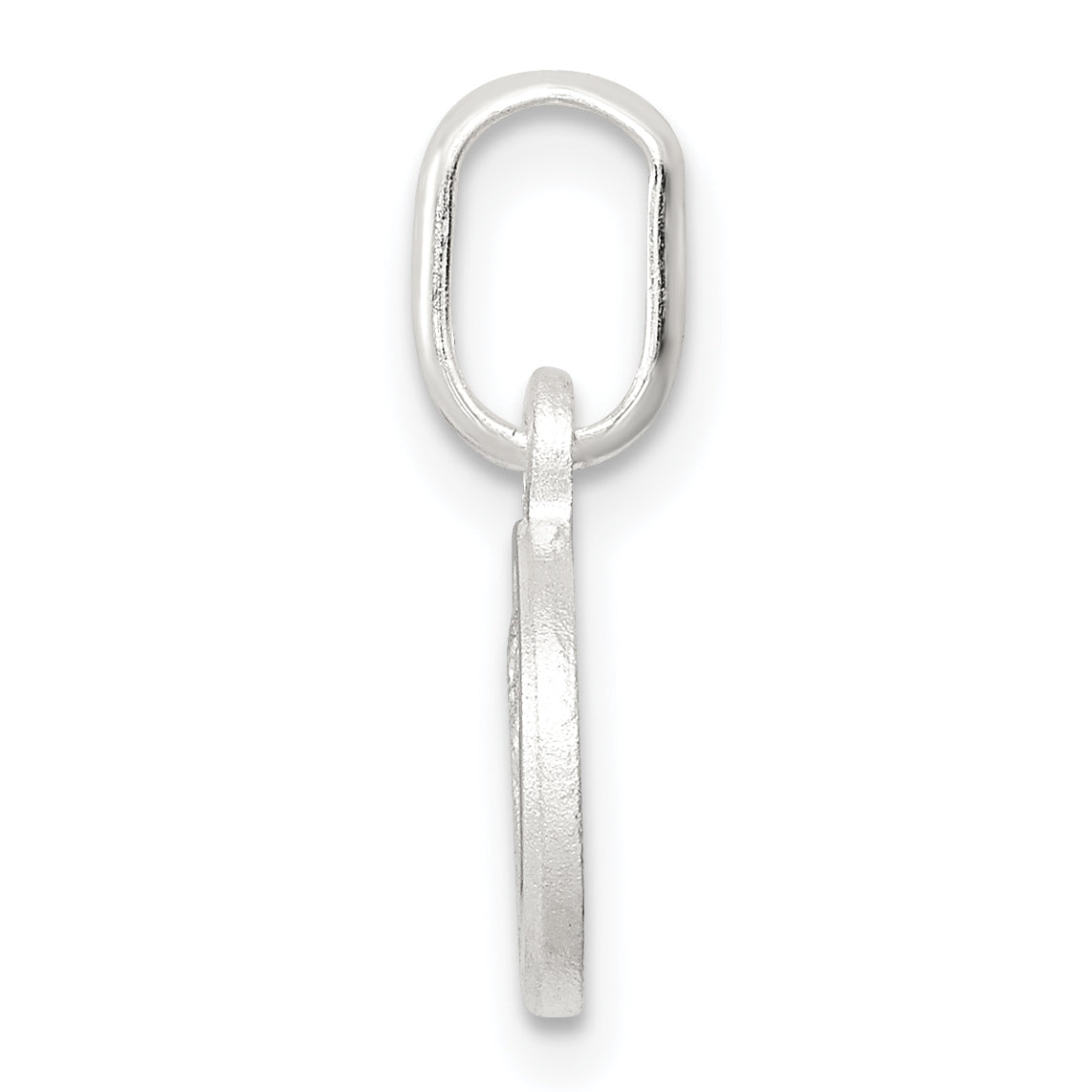 Sterling Silver Rhodium-Plated Satin Angel Charm