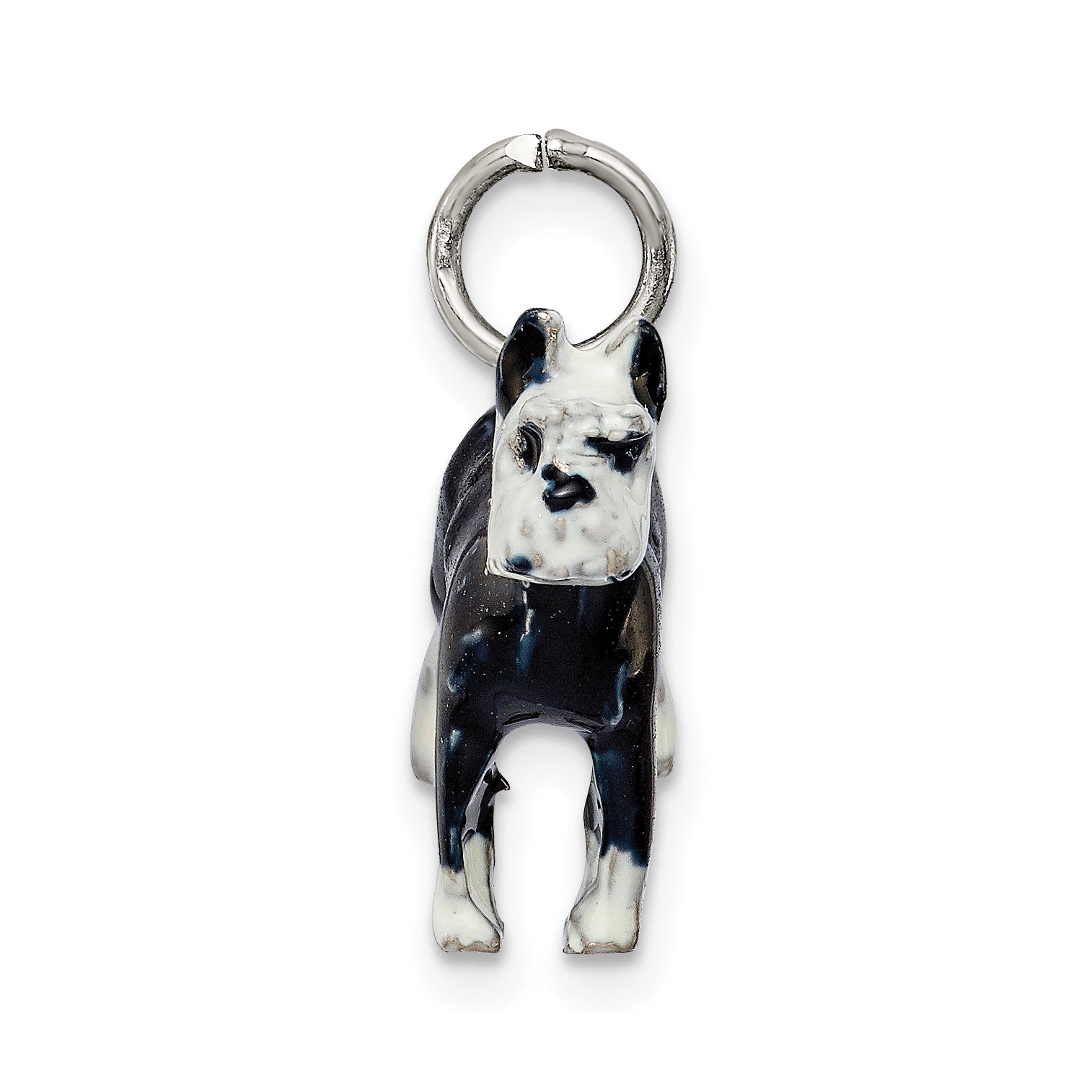 Sterling Silver Enameled Schnauzer Charm