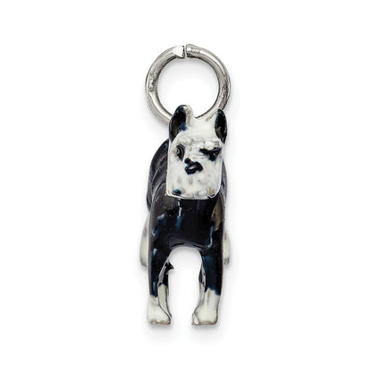 Sterling Silver Enameled Schnauzer Charm