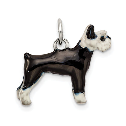 Sterling Silver Enameled Schnauzer Charm