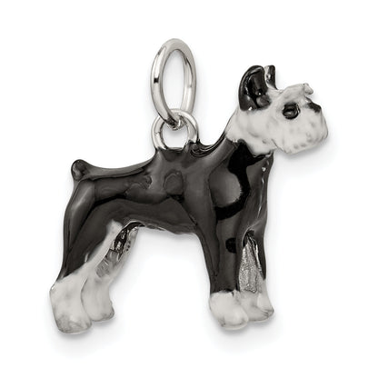 Sterling Silver Enameled Schnauzer Charm