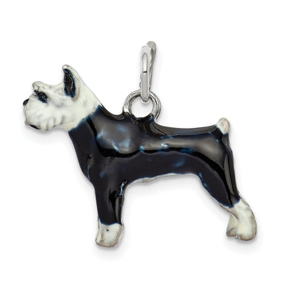 Sterling Silver Enameled Schnauzer Charm