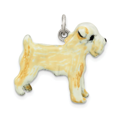 Sterling Silver Enamel Soft Coated Wheaton Terrier Charm