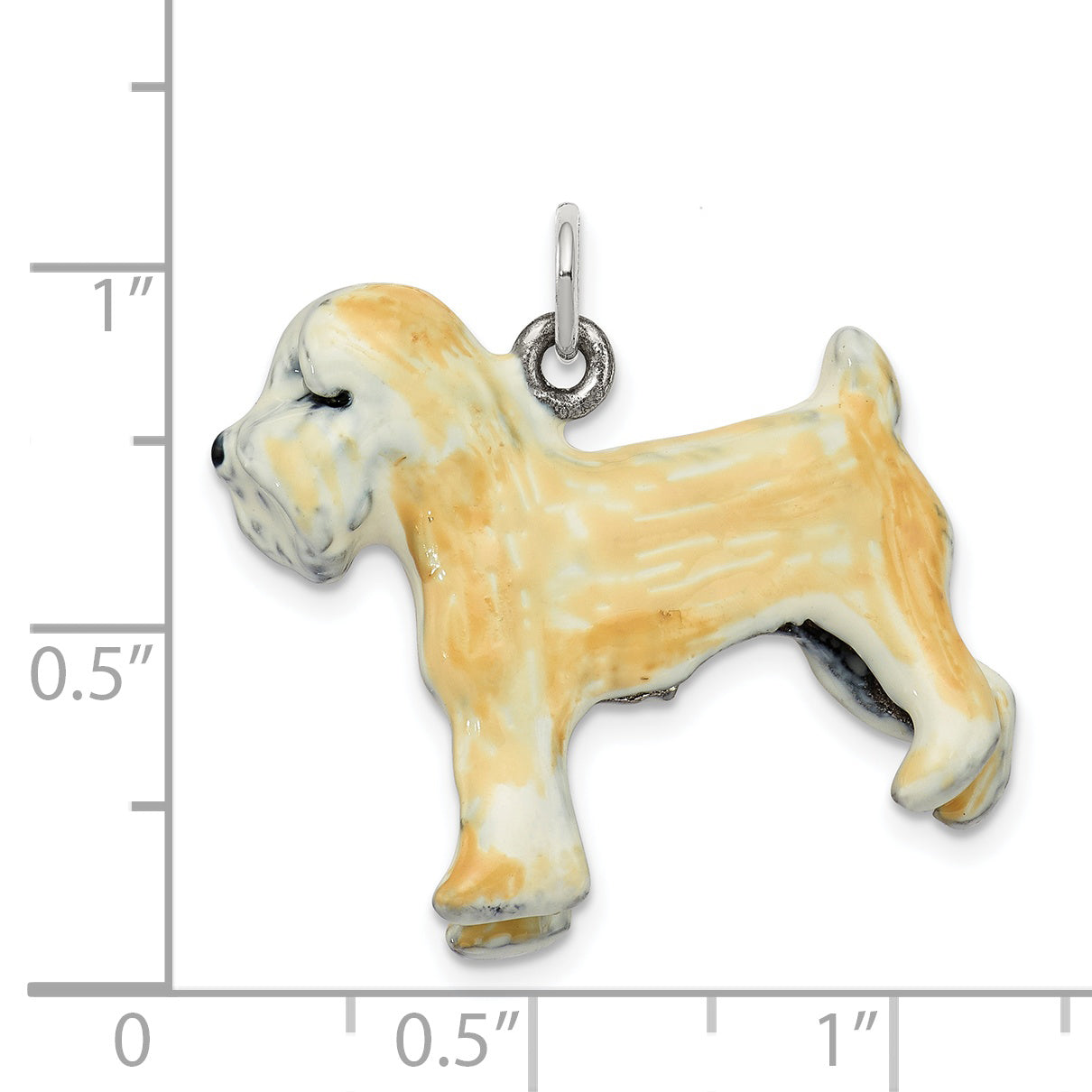 Sterling Silver Enamel Soft Coated Wheaton Terrier Charm