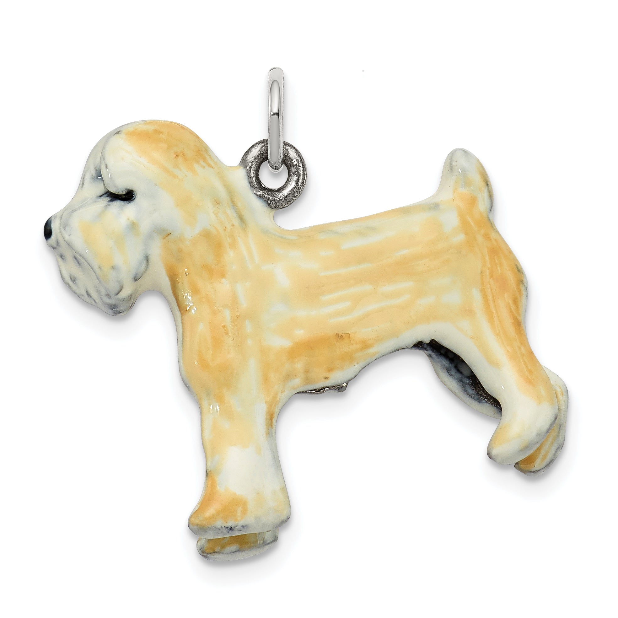 Sterling Silver Enamel Soft Coated Wheaton Terrier Charm