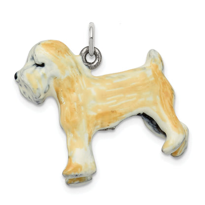 Sterling Silver Enamel Soft Coated Wheaton Terrier Charm
