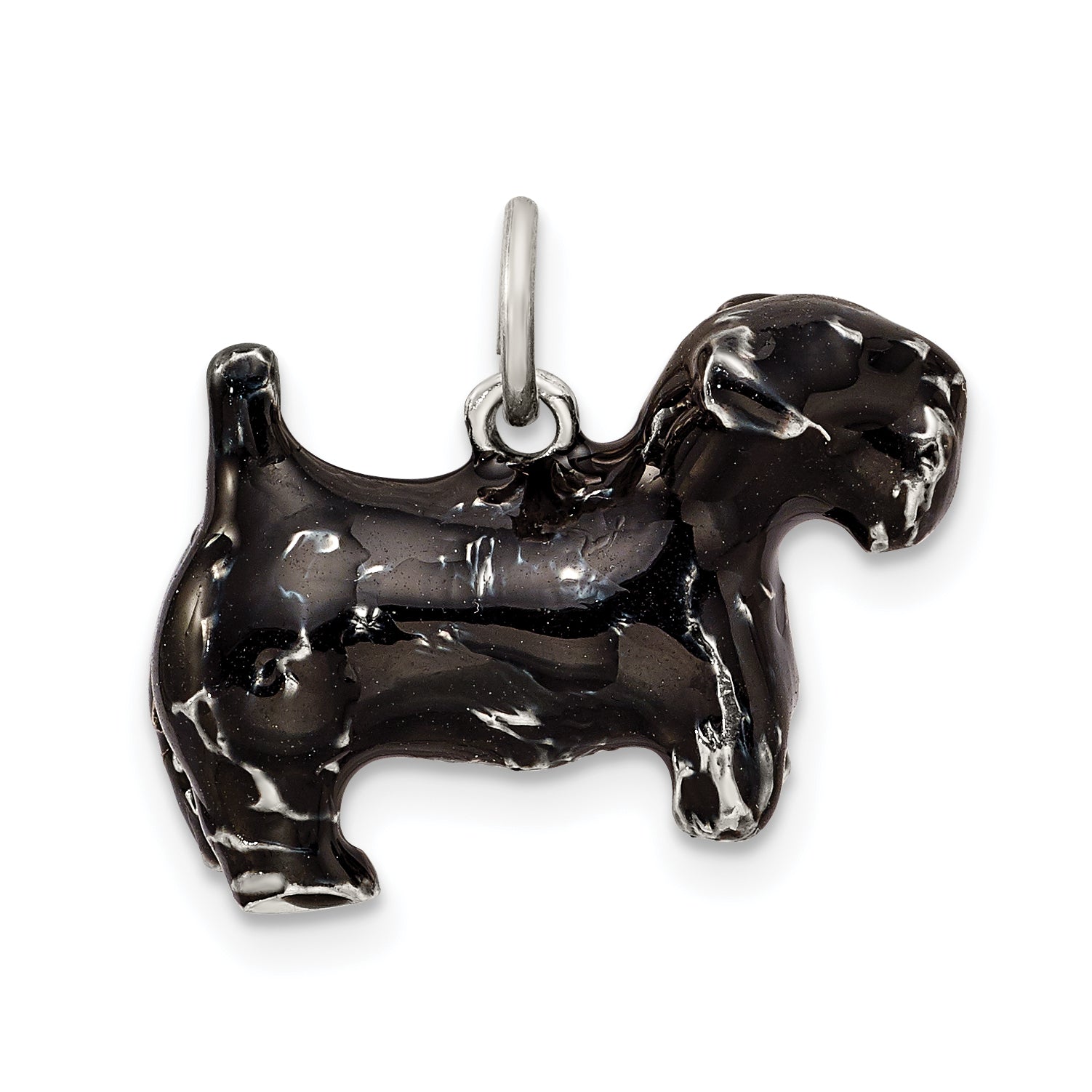 Sterling Silver Enameled Large Scottish Terrier Charm