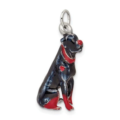 Sterling Silver Enamel Rottweiler Charm