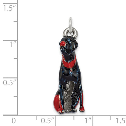Sterling Silver Enamel Rottweiler Charm