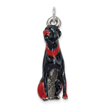 Sterling Silver Enamel Rottweiler Charm