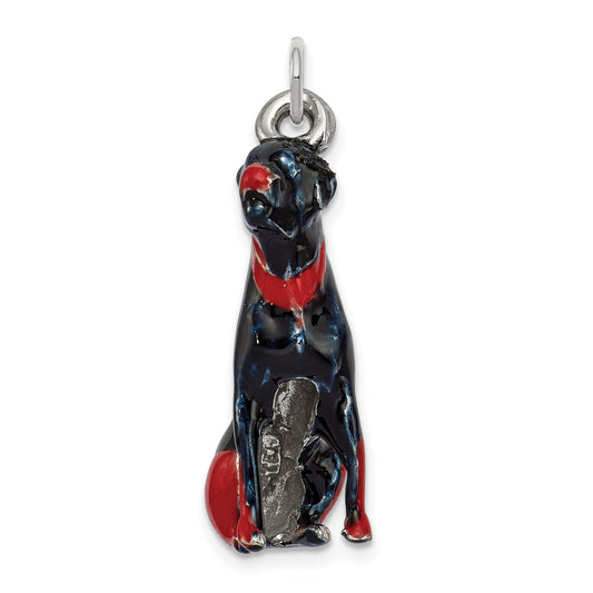 Sterling Silver Enamel Rottweiler Charm