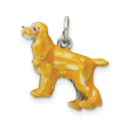 Sterling Silver Enameled Small Cocker Spaniel Charm