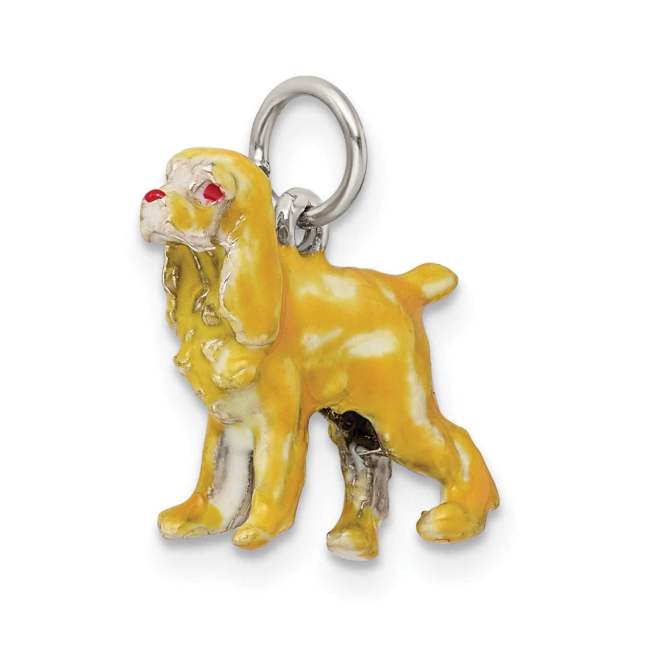 Sterling Silver Enameled Small Cocker Spaniel Charm