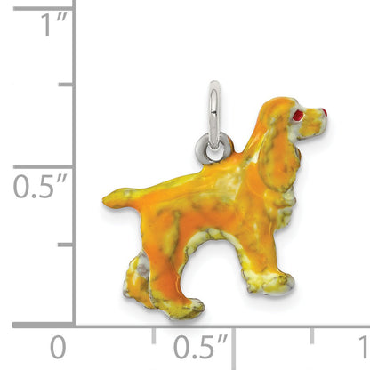 Sterling Silver Enameled Small Cocker Spaniel Charm