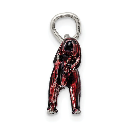 Sterling Silver Enameled Small Irish Setter Charm