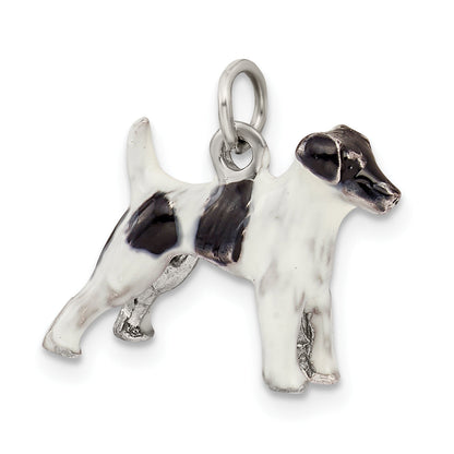 Sterling Silver Enameled Smooth Hair Fox Terrier Charm