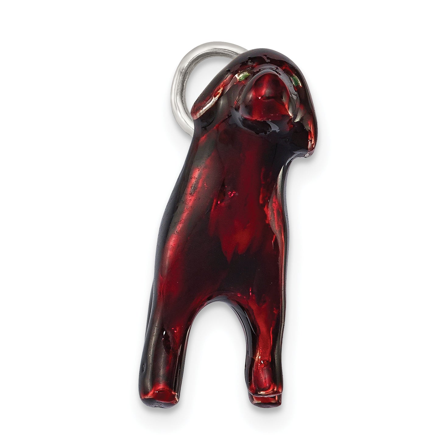 Sterling Silver Enameled Chocolate Labrador Charm