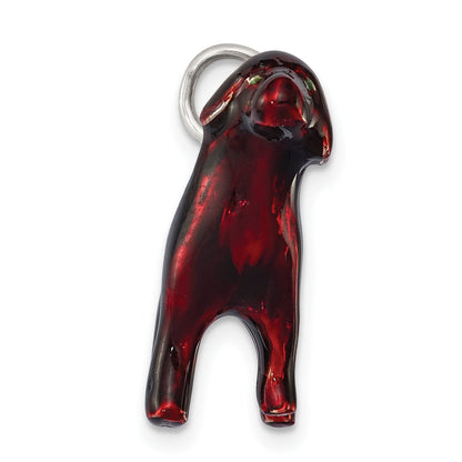 Sterling Silver Enameled Chocolate Labrador Charm