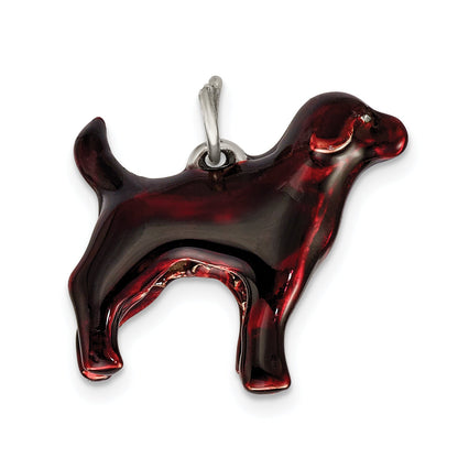 Sterling Silver Enameled Chocolate Labrador Charm
