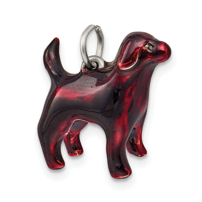Sterling Silver Enameled Chocolate Labrador Charm