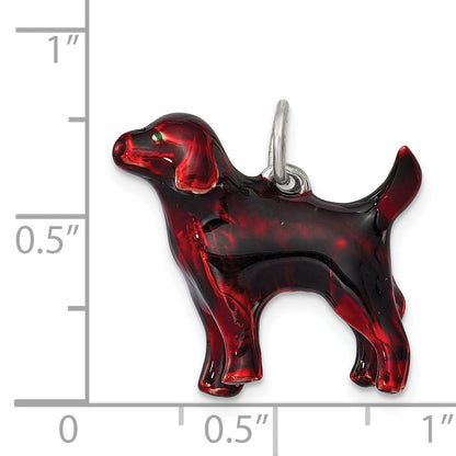 Sterling Silver Enameled Chocolate Labrador Charm