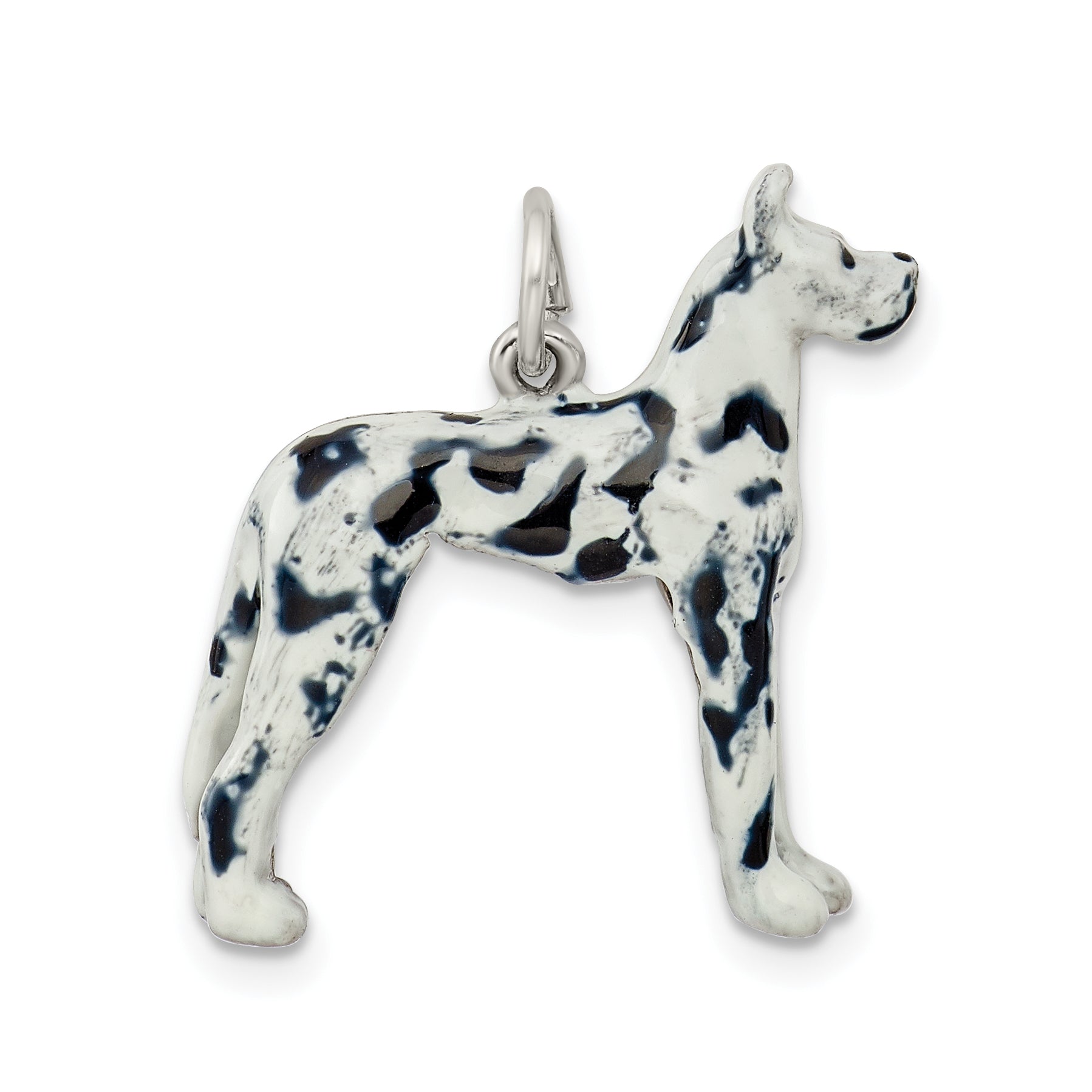 Sterling Silver Enameled Great Dane Charm
