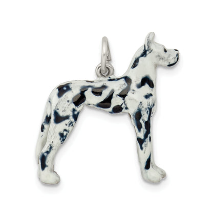 Sterling Silver Enameled Great Dane Charm