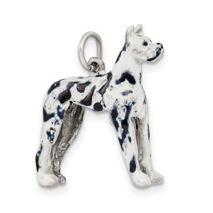 Sterling Silver Enameled Great Dane Charm