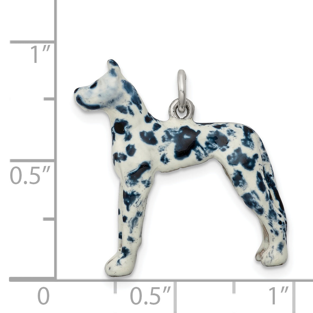 Sterling Silver Enameled Great Dane Charm