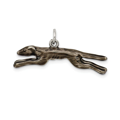 Sterling Silver Enameled Greyhound Dog Charm