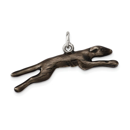 Sterling Silver Enameled Greyhound Dog Charm